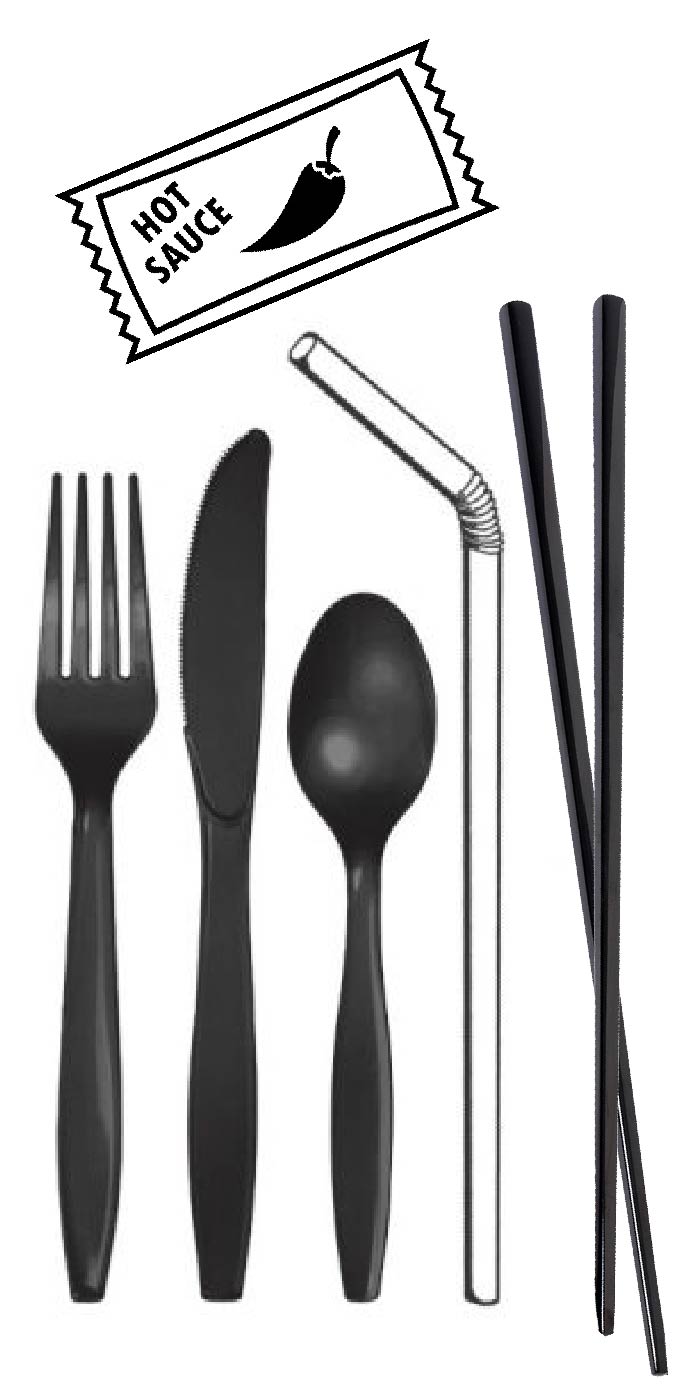 Ab 1276 utensils straw chopsticks sauce